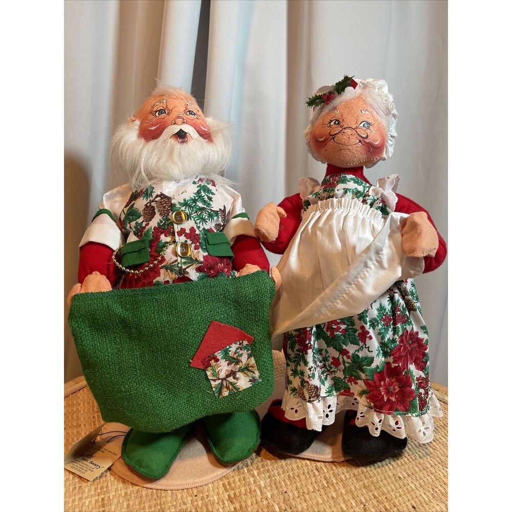 Annalee 18” Vintage 1994 Mr & Mrs Santa Clause Cardholder Bag With Orginal Tags